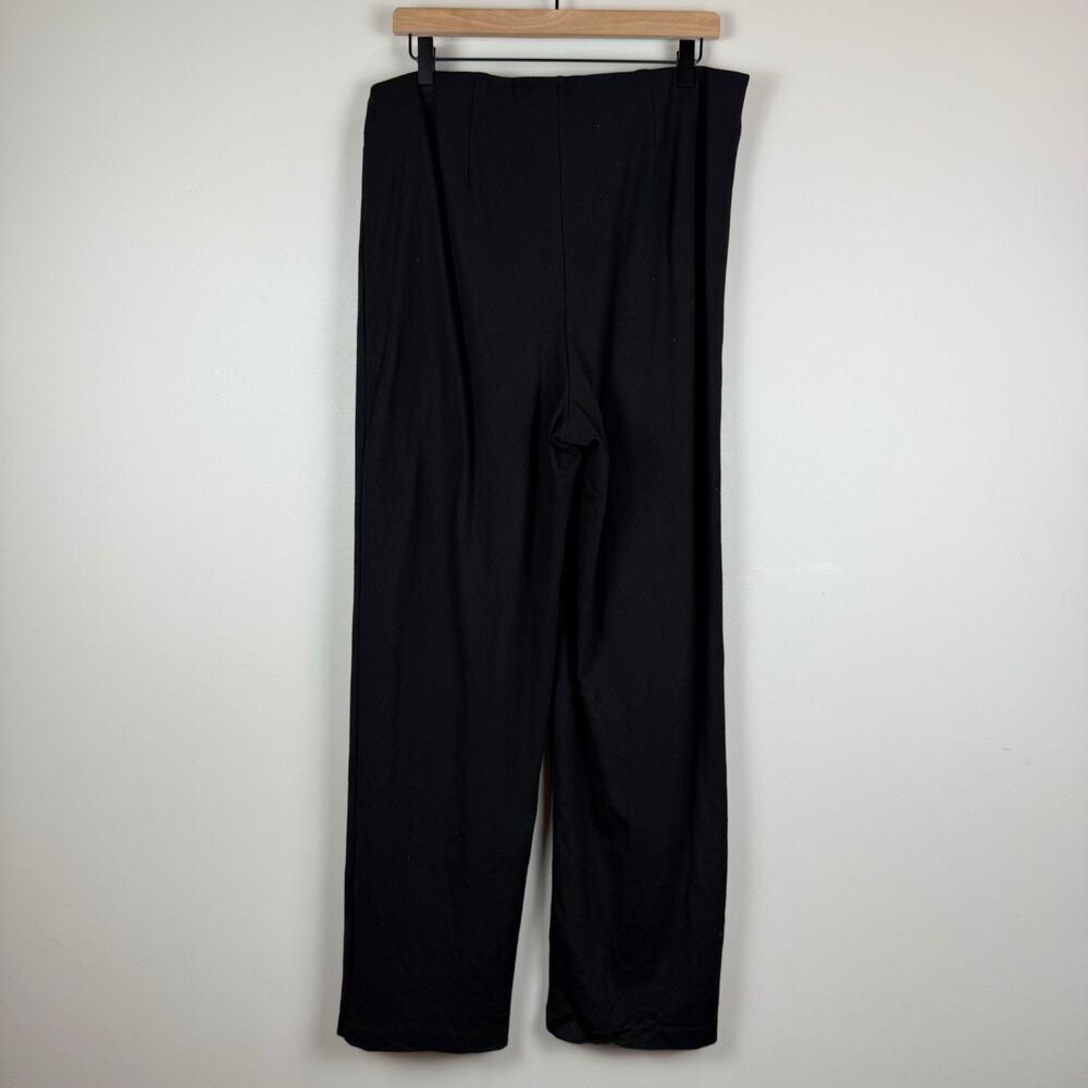 Eloquii Pants Women's 16 Black Stretch Slit Wide Leg Pull-On Trousers Classic - Picture 3 of 9
